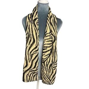 Vintage Glentex Scarf Black Tan Pattern Unique Find!